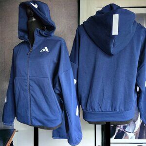 .NWT ADIDAS *Small* Blue zip up running jacket with hood.